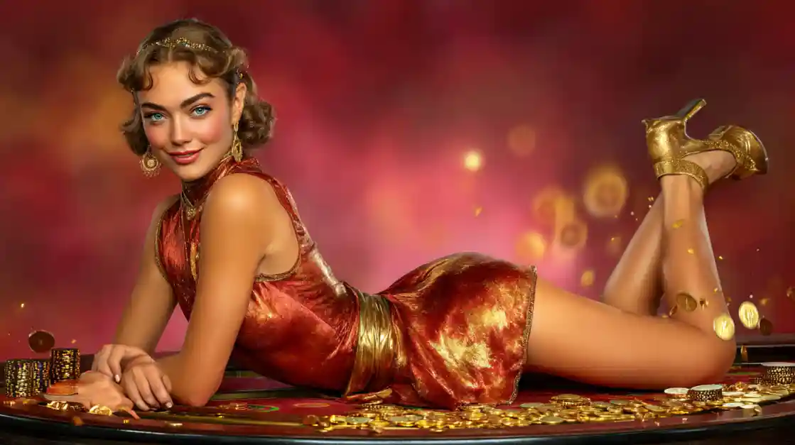 Beautiful woman in traditional jewelry holding smartphone with HOMEBET88 slot game featuring gems and golden treasures